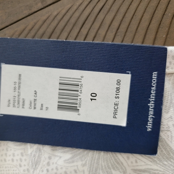 NWT Vineyard Vines Womens Flower Eyelet Printed Gray/White Denim Skinny Jeans - Picture 10 of 13